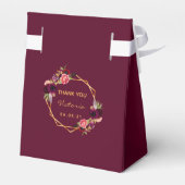 Baby shower van het goudbloemmeisje van Bourgogne Bedankdoosjes (Achterkant)