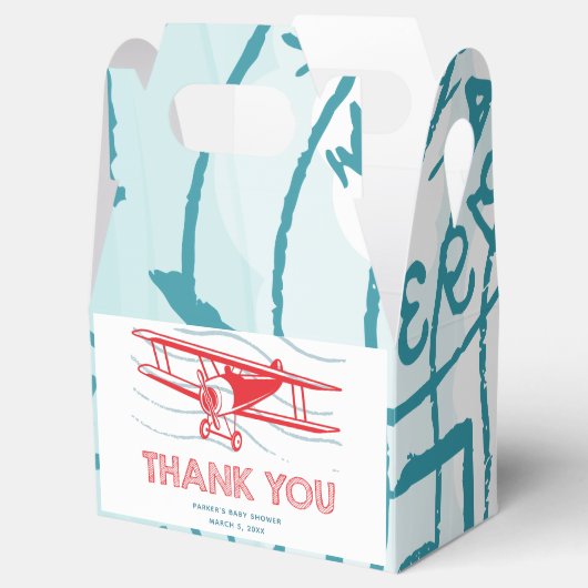 Baby shower van het vliegtuig Dank u Bedankdoosjes (Geopend)