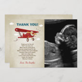 Baby shower van het vliegtuig Dank u Kaartavontuur Bedankkaart (Voorkant / Achterkant)