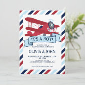 Baby shower van het vliegtuig kaart (Staand voorkant)