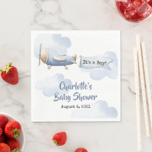 Baby shower van het vliegtuig Napkin Servet