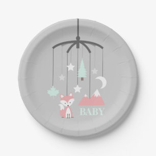 Baby shower van het Wieg van de vos het Mobiele Papieren Bordje