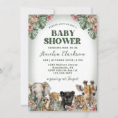 Baby shower van Hibiscus en handpalmen Kaart (Voorkant)