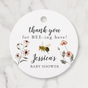 Baby shower van honingbijen bedankjes labels