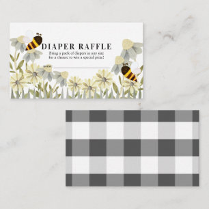 Baby shower van honingbijen, luierraffle Ticket Informatiekaartje
