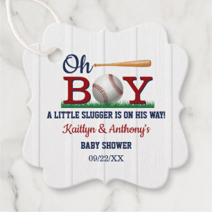 Baby shower van honkbalborden bedankjes labels