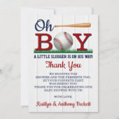 Baby shower van honkbalborden bedankkaart (Voorkant)