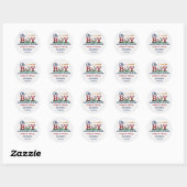 Baby shower van honkbalborden ronde sticker (Vel)
