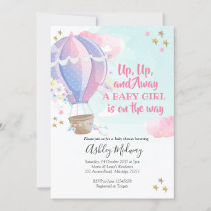 Baby shower van Hot Air Balloon Kaart