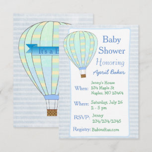 Baby shower van Hot Air Balloon Kaart
