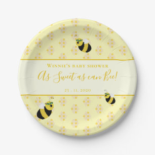 Baby shower van kattenbijen papieren bordje