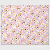 Baby shower van kippen Roze Cadeaupapier (Vlak)