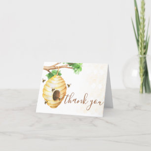 Baby shower van kleine honingbijen bedankkaart