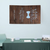 Baby shower van kleine Mannen | Rustic Wood Bowtie Spandoek (Beurs)