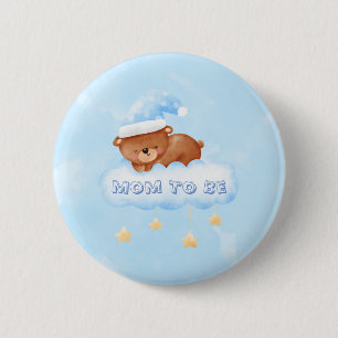 Baby shower van Kleine Teddy Bear Boy Ronde Button 5,7 Cm