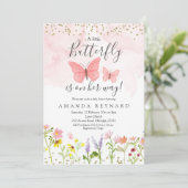 Baby shower van kleine vlinder kaart (Staand voorkant)