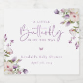 Baby shower van kleine vlinder sparkling wijnetiket (Enkel label)