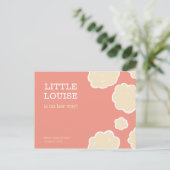 Baby shower van koraalwolken briefkaart (Staand voorkant)