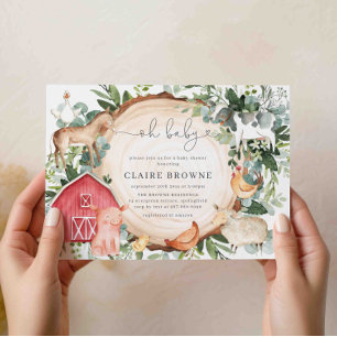 Baby shower van landbouwhuisdieren kaart