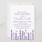 Baby shower van lavendel en vlinder kaart (Voorkant)