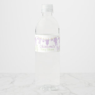Baby shower van lavendel Little Clothes Waterfles Etiket