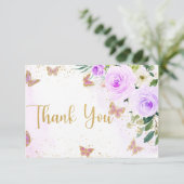 Baby shower van Lavender Floral Butterfly Dank u w (Staand voorkant)