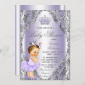Baby shower van Lavender Silver Princess Kaart (Voorkant / Achterkant)
