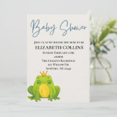 Baby shower van Little Frog Prince Kaart (Staand voorkant)