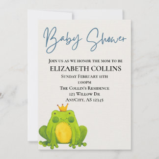 Baby shower van Little Frog Prince Kaart