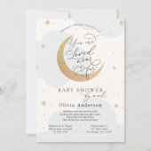 Baby shower van Mail Blue Twinkle Star and Moon Kaart (Voorkant)