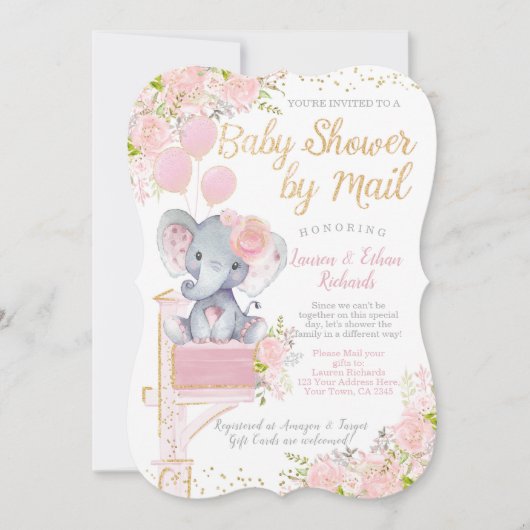 baby shower van Mail Elephant Kaart (Voorkant)