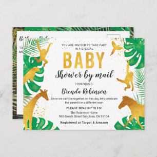 Baby shower van Mail Gold Oerwoud Animals Safari Briefkaart