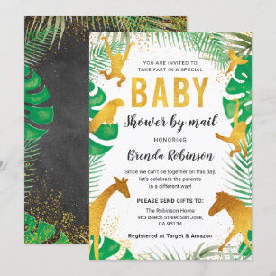 Baby shower van Mail Gold Oerwoud Animals Safari Kaart