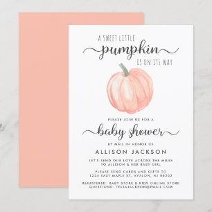 Baby shower van Mail Pumpkin Oranje Waterverf Kaart