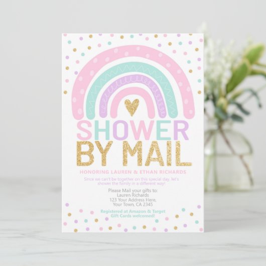 baby shower van Mail Rainbow Kaart (Staand voorkant)