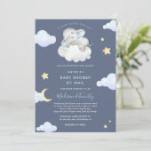Baby shower van Mail Twinkle Little Star Elephant Kaart (Staand voorkant)