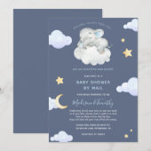 Baby shower van Mail Twinkle Little Star Elephant Kaart (Voorkant / Achterkant)