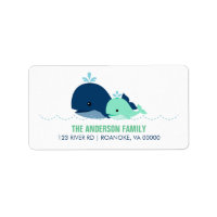 Baby shower van mam en Baby walvis {groen}