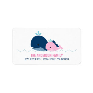 Baby shower van mam en Baby Whale {roze} Etiket