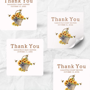 Baby shower van mama tot bij vierkante sticker