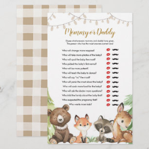 Baby shower van mammie- of pappelspellen Woodland