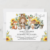 Baby shower van moderne zonnebloempitten kaart (Voorkant)