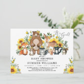 Baby shower van moderne zonnebloempitten kaart (Staand voorkant)