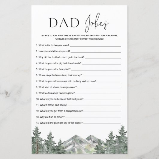 Baby shower van Mountain Woodland (Voorkant)