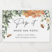 Baby shower van Oranje Blossom Honey Bee Sparkling Wijnetiket (Enkel label)