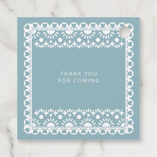 Baby shower van Papel Picado Cielito Lindo Bedankjes Labels (Achterkant)