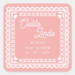 Baby shower van Papel Picado Cielito Lindo Vierkante Sticker