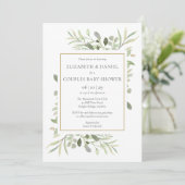 Baby shower van paren/prinkle Eucalyptus Greenery Kaart (Staand voorkant)