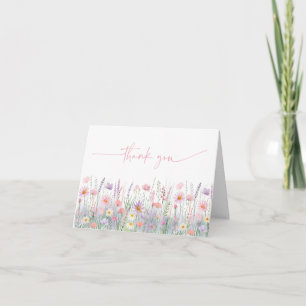 Baby shower van Pastel Wildflower Meadow Bedankkaart