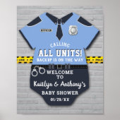 Baby shower van politiebeambte Welkomstbord Poster (Voorkant)